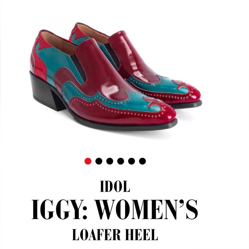 John Fluevog Women's Red and Blue Loafers